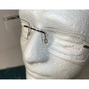 Charmant Eyeglasses CH11904 GR‎ Titanium Gray Rimless Frame 53 19 135 with Case